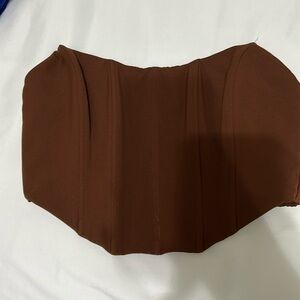 White fox brown corset top